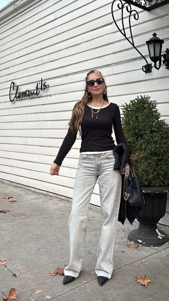 Çift Katmanlı %100 Pamuk Bluz Siyah