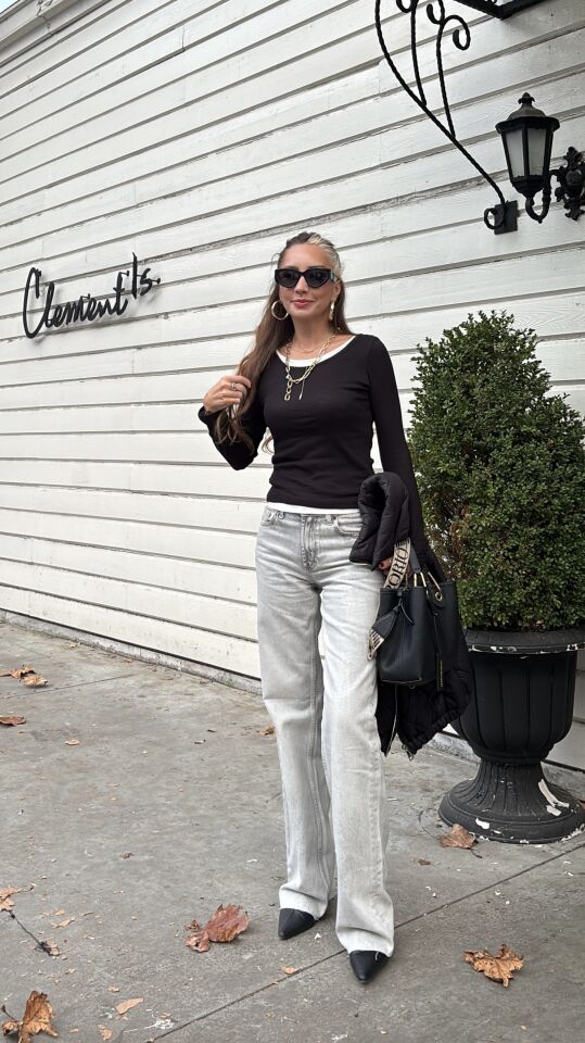 Çift Katmanlı %100 Pamuk Bluz Siyah