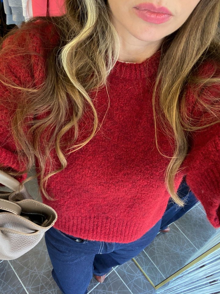 Kısa Kol Yumuşak Doku Bordo Kazak