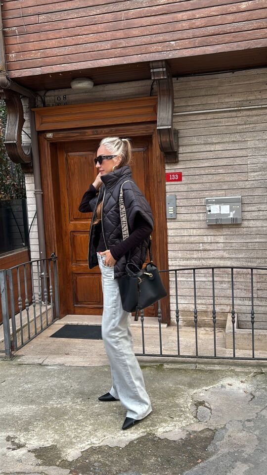 İthal Tasarım Yelek Siyah