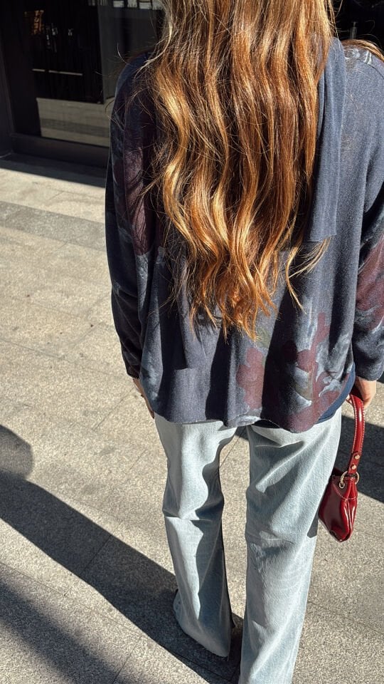 Tasarım Üç Parça İthal Bluz Lacivert