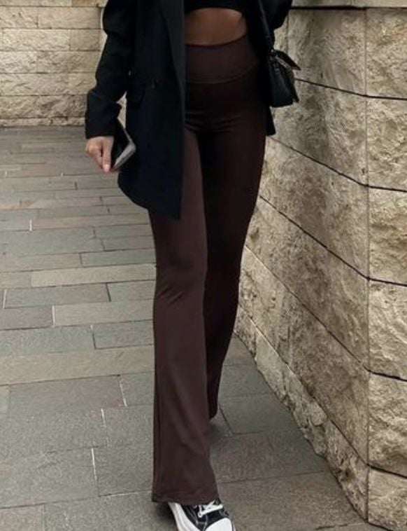 Toparlayıcı Sıkı Flare (ispanyol) Tayt Acı Kahve