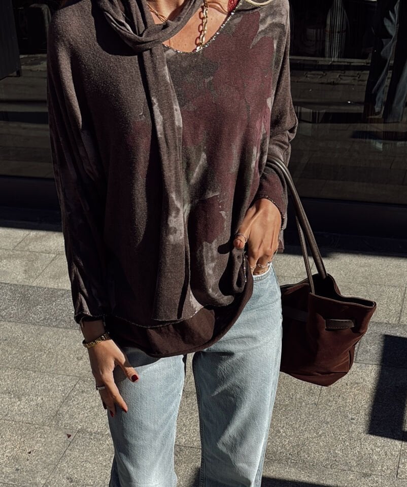 Tasarım Üç Parça İthal Bluz Lacivert(Kopya)