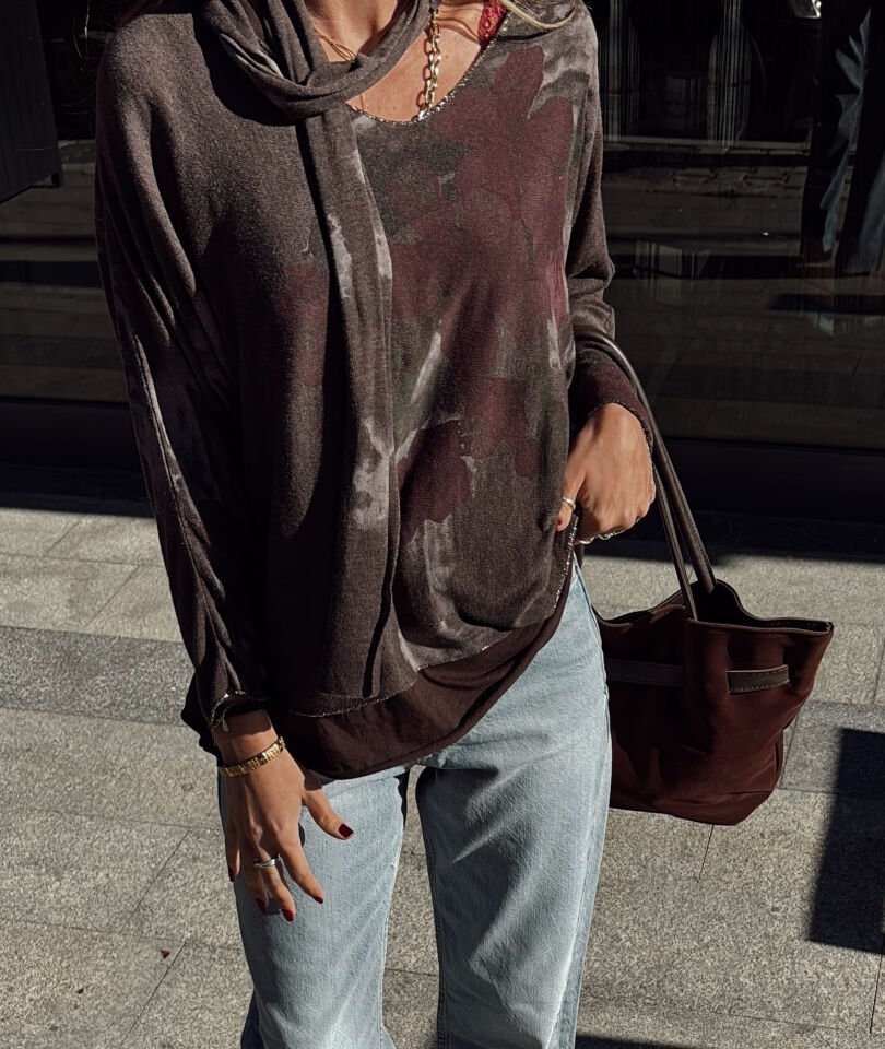 Tasarım Üç Parça İthal Bluz Lacivert(Kopya)