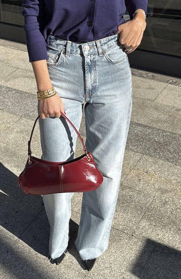 Yüksek Bel Wide Leg Açık Mavi Jean Pantolon