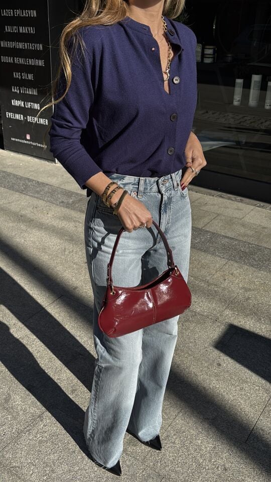 Yüksek Bel Wide Leg Açık Mavi Jean Pantolon