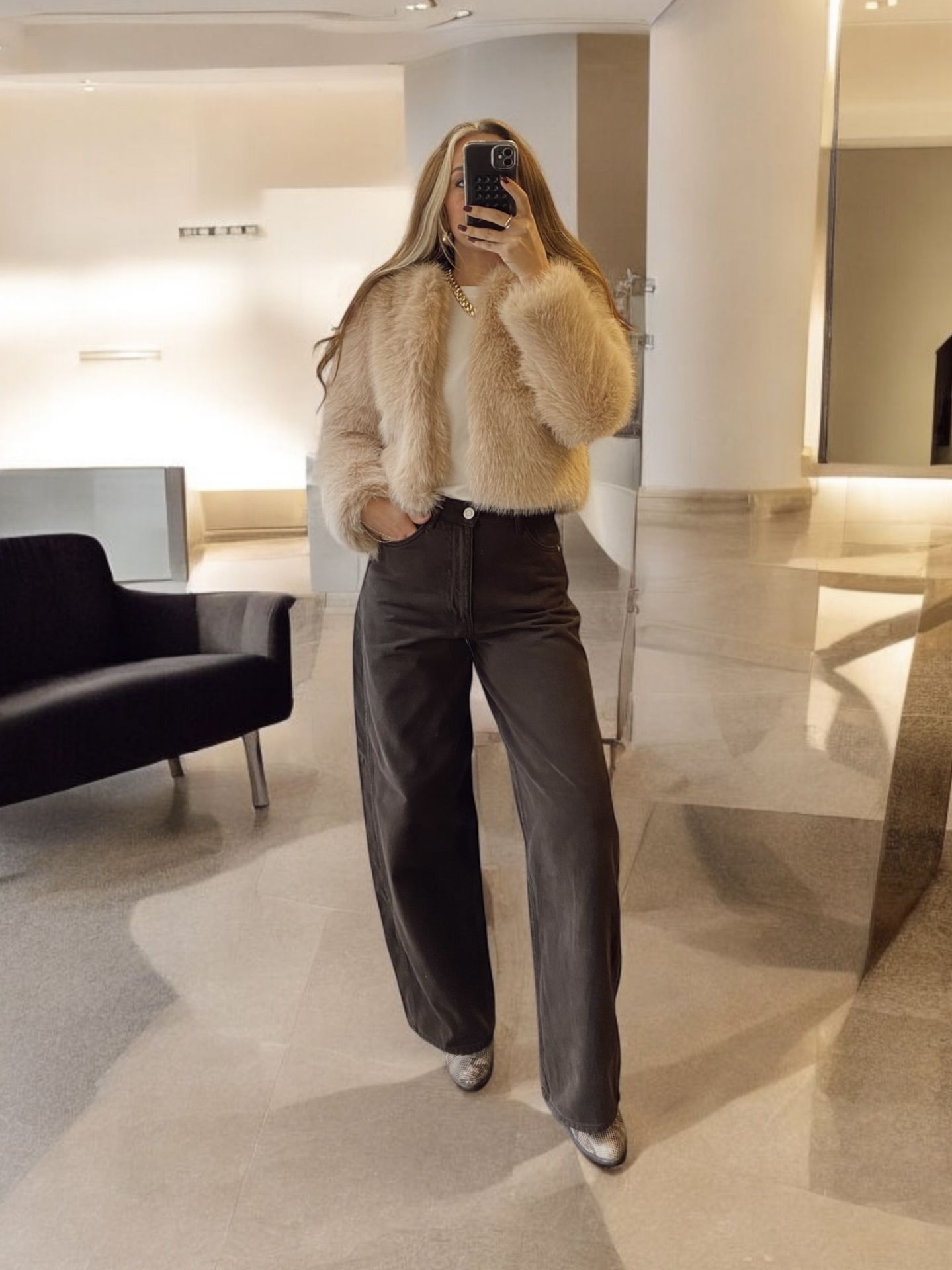 Relaxed Oversize Acı Kahve Jean Pantolon