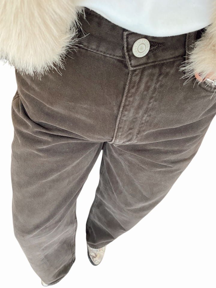 Relaxed Oversize Acı Kahve Jean Pantolon