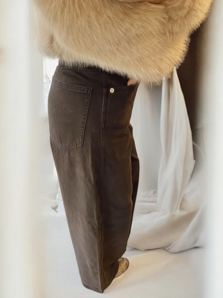 Relaxed Oversize Acı Kahve Jean Pantolon