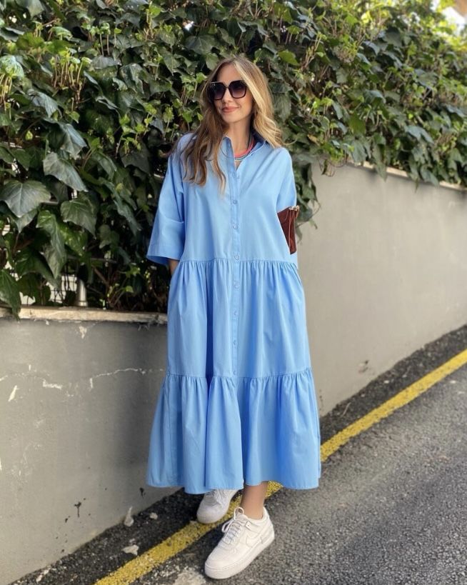 Oversize Mavi Elbise