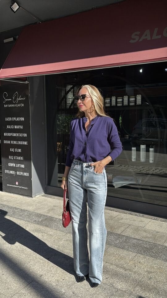 Kaşmir Dokulu Premium Hırka Lacivert