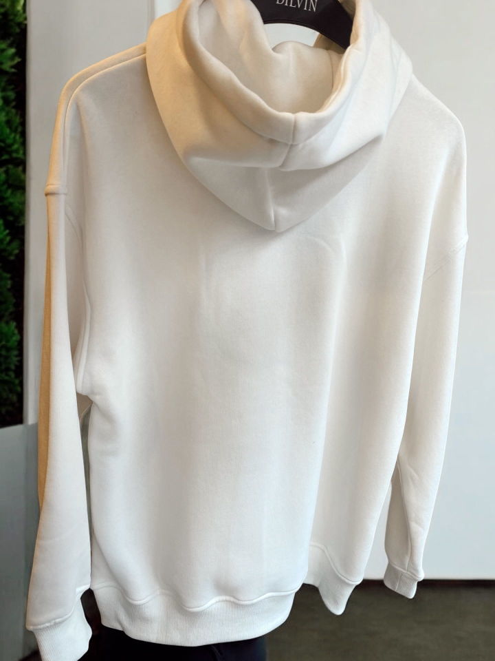 Kapüşonlu California Sweatshirt Ekru
