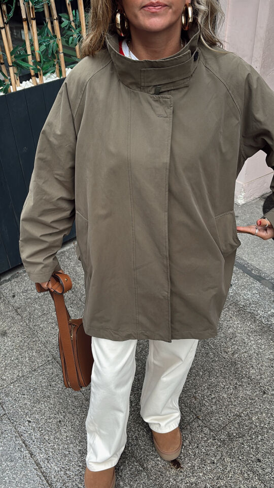 Premium Oversize Panço Trençkot Haki