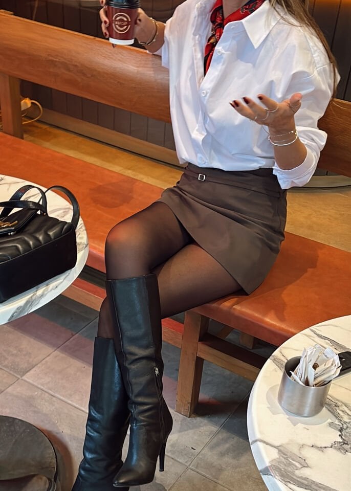 Kemerli Şort Etek Haki