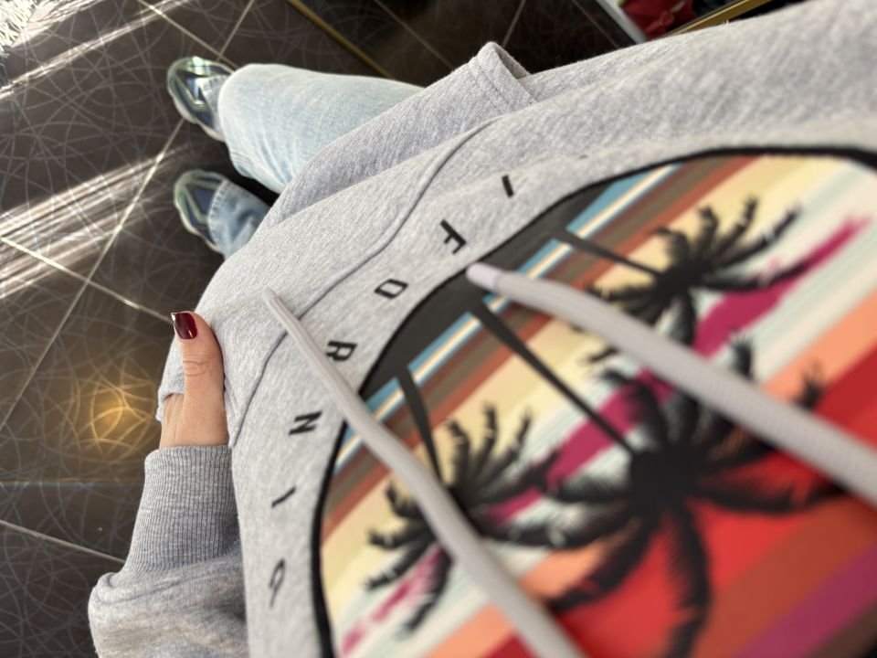 Kapüşonlu California Sweatshirt Gri