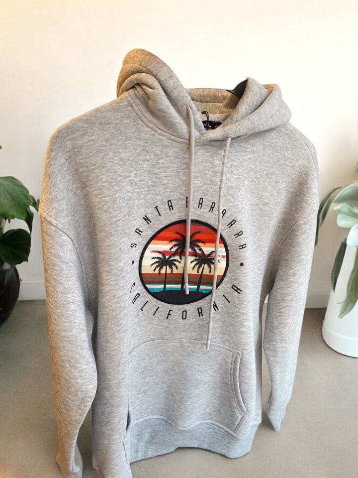 Kapüşonlu California Sweatshirt Gri