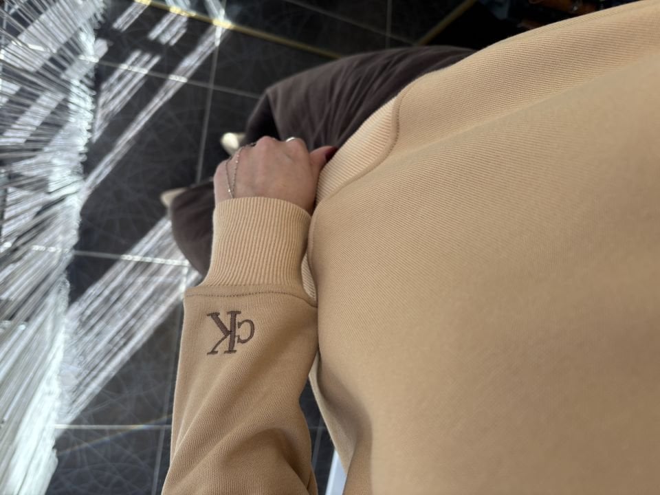 Bisiklet Yaka Sweatshirt Kahve