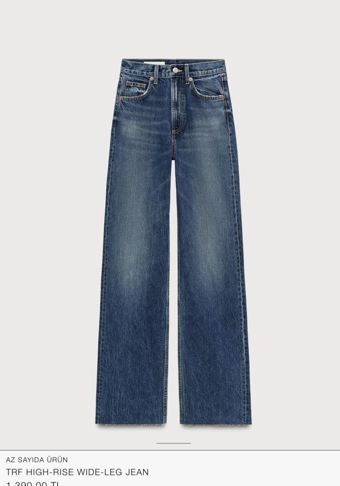 High Rise Wide Leg Yüksek Bel Jean Pantolon Koyu Mavi