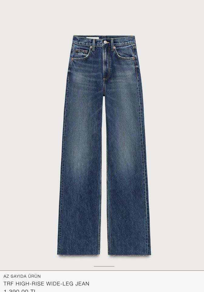 High Rise Wide Leg Yüksek Bel Jean Pantolon Koyu Mavi
