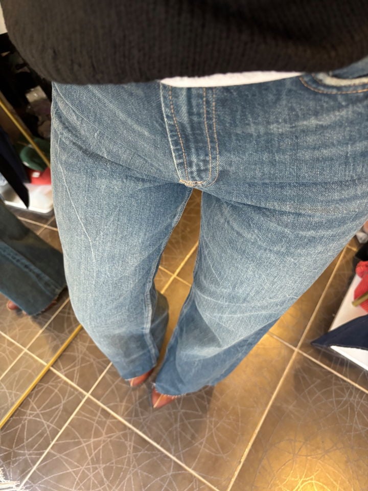 High Rise Wide Leg Yüksek Bel Jean Pantolon Koyu Mavi