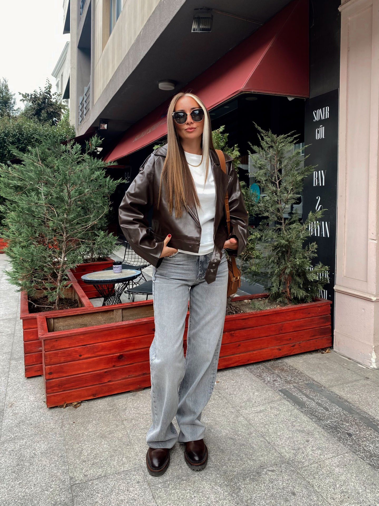 High Rise Wide Leg Yüksek Bel Jean Pantolon Açık Gri