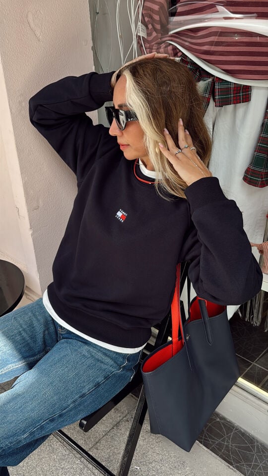 Premium Logolu Sweatshirt Lacivert