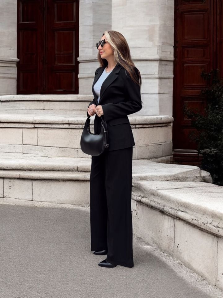 Premium Palazzo Pantolon Siyah