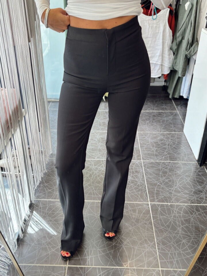 Premium Yüksek Bel Flare Pantolon Siyah