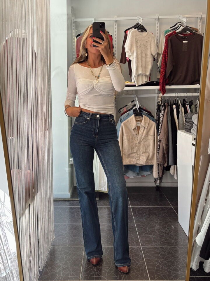 Orj ZR Likralı Push Up Lacivert Jean Pantolon