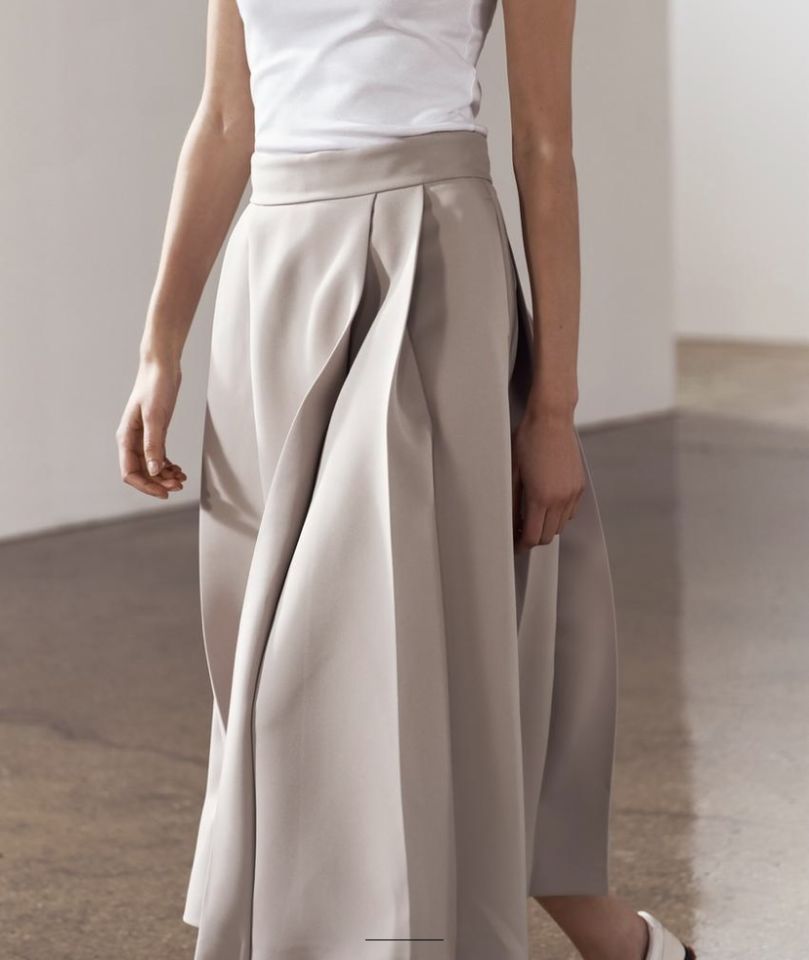 Pileli Cepli Premium Gri Etek