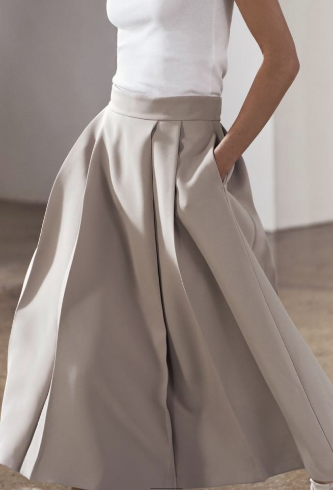 Pileli Cepli Premium Gri Etek