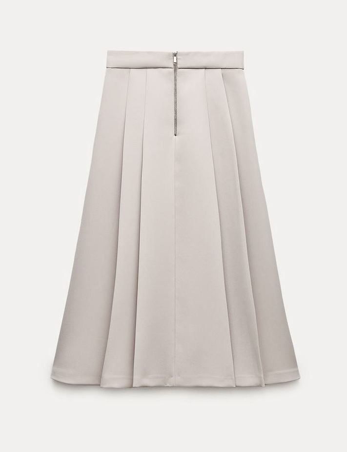 Pileli Cepli Premium Gri Etek