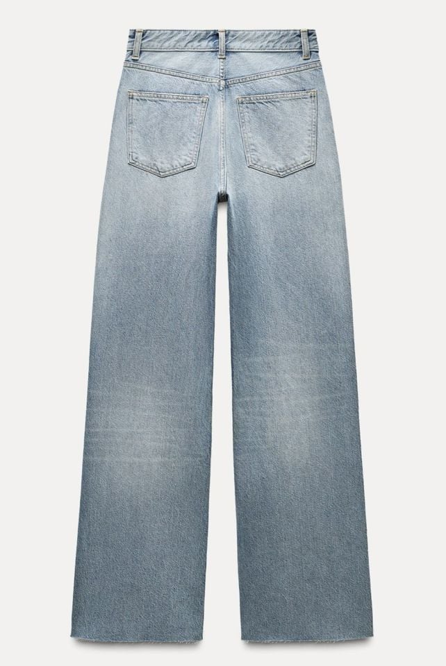 Yüksek Bel Wide Leg Açık Mavi Jean Pantolon