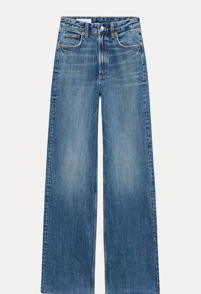 Wide Leg Jean Pantolon Mavi