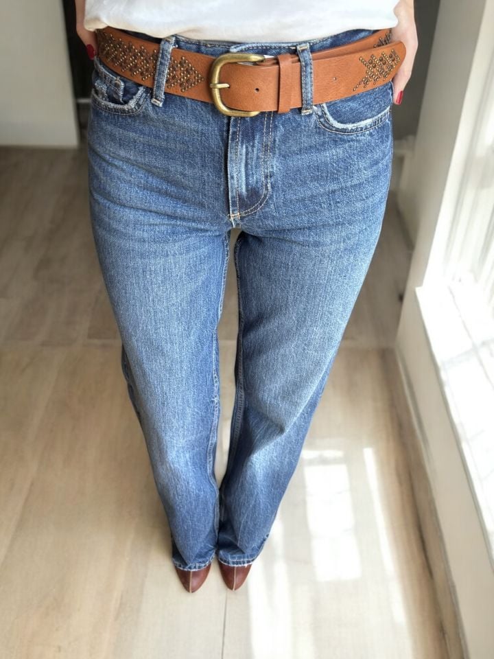 Wide Leg Jean Pantolon Mavi