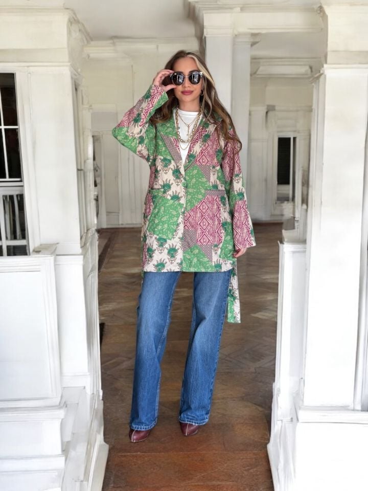 Wide Leg Jean Pantolon Mavi