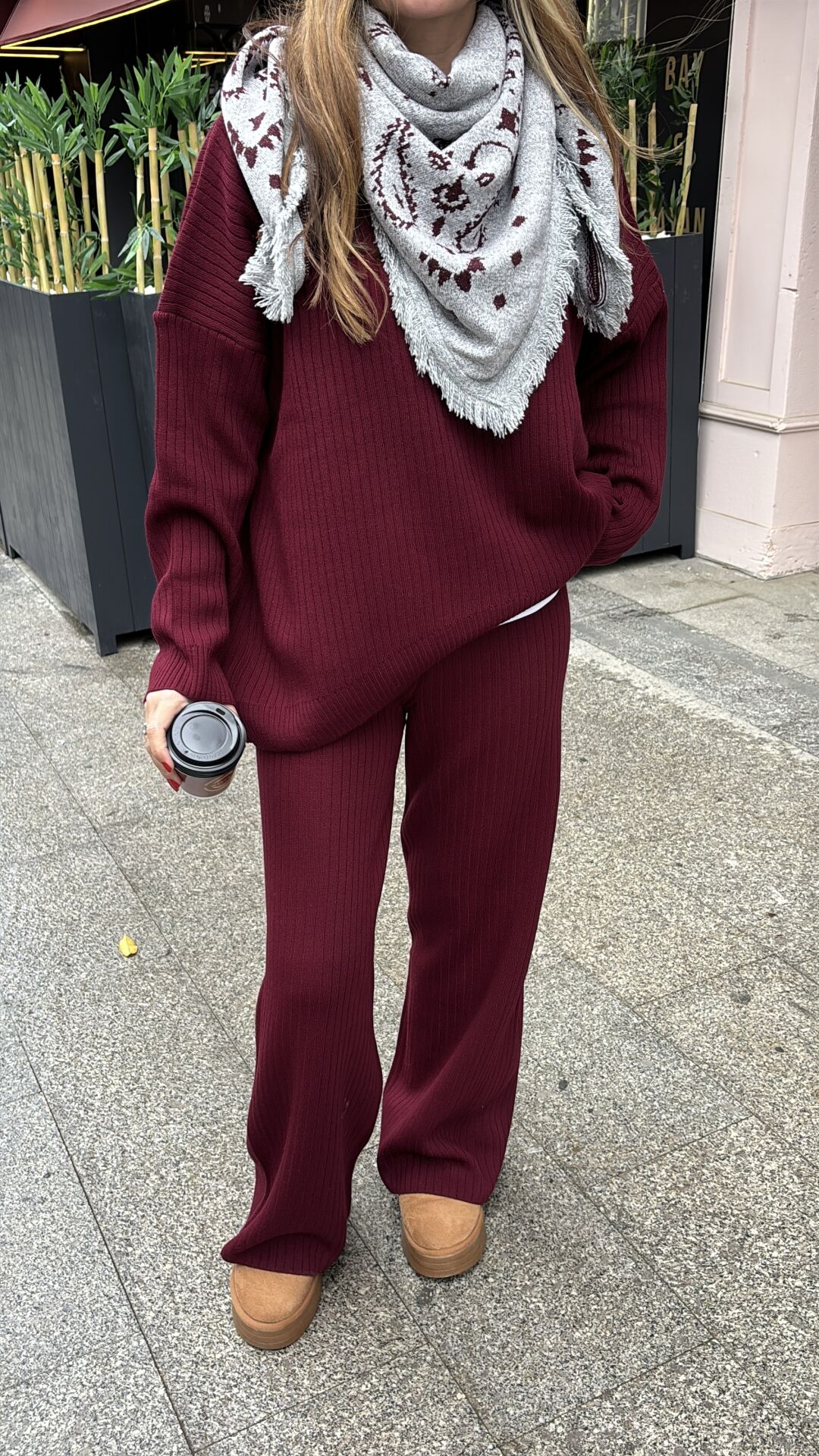 Triko Kazak Pantolon Takım Bordo (devamı yoktur)