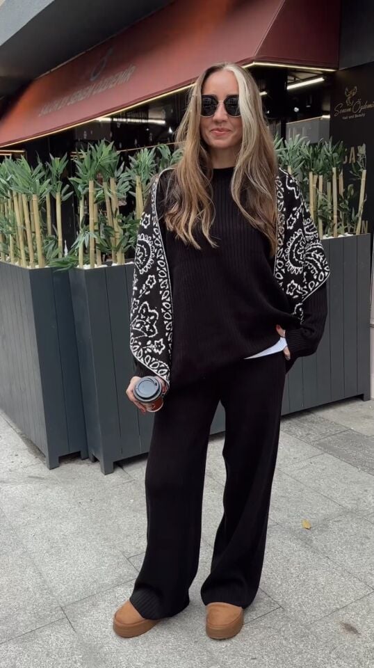 Triko Kazak Pantolon Takım Siyah (devamı yoktur)