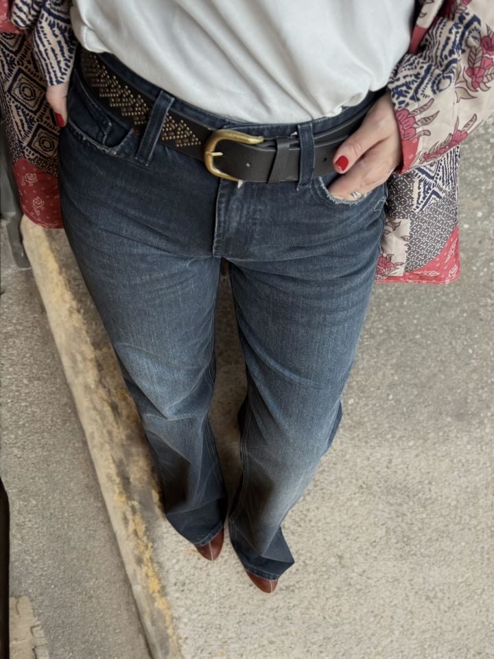 Wide Leg Jean Pantolon Gece Mavisi