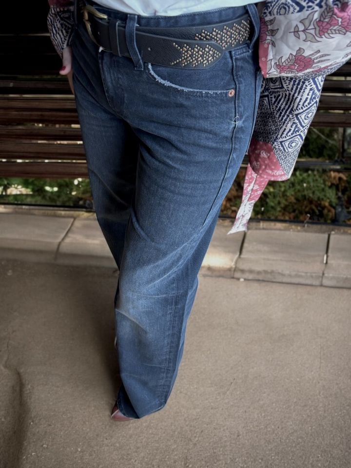 Wide Leg Jean Pantolon Gece Mavisi