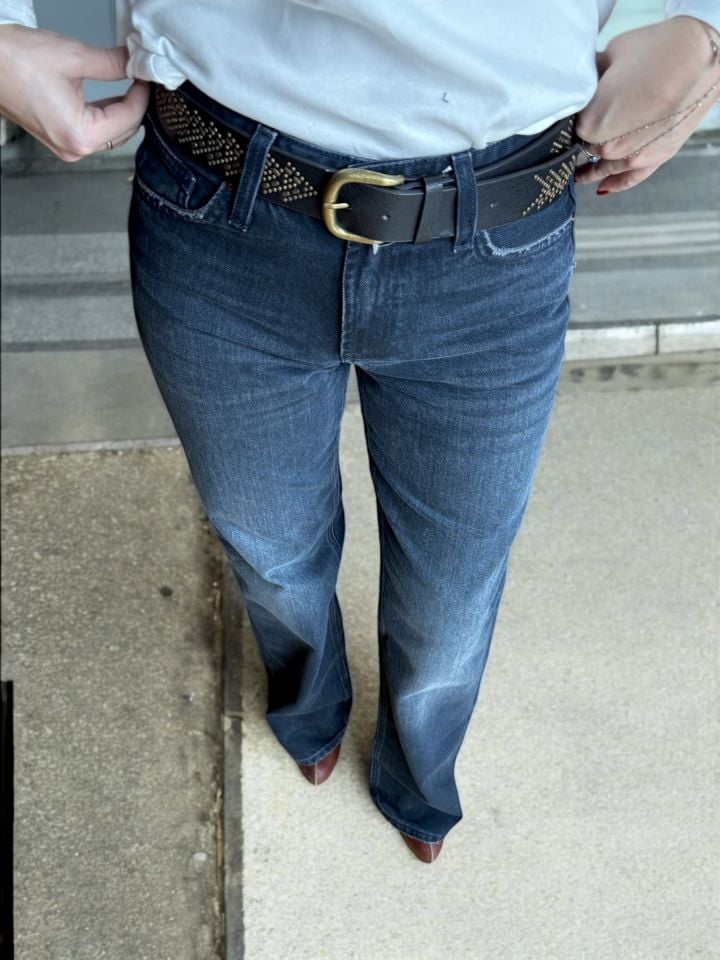 Wide Leg Jean Pantolon Gece Mavisi