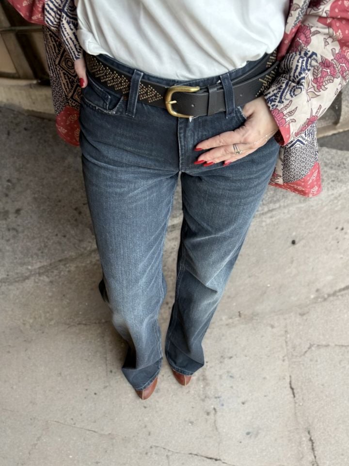 Wide Leg Jean Pantolon Gece Mavisi