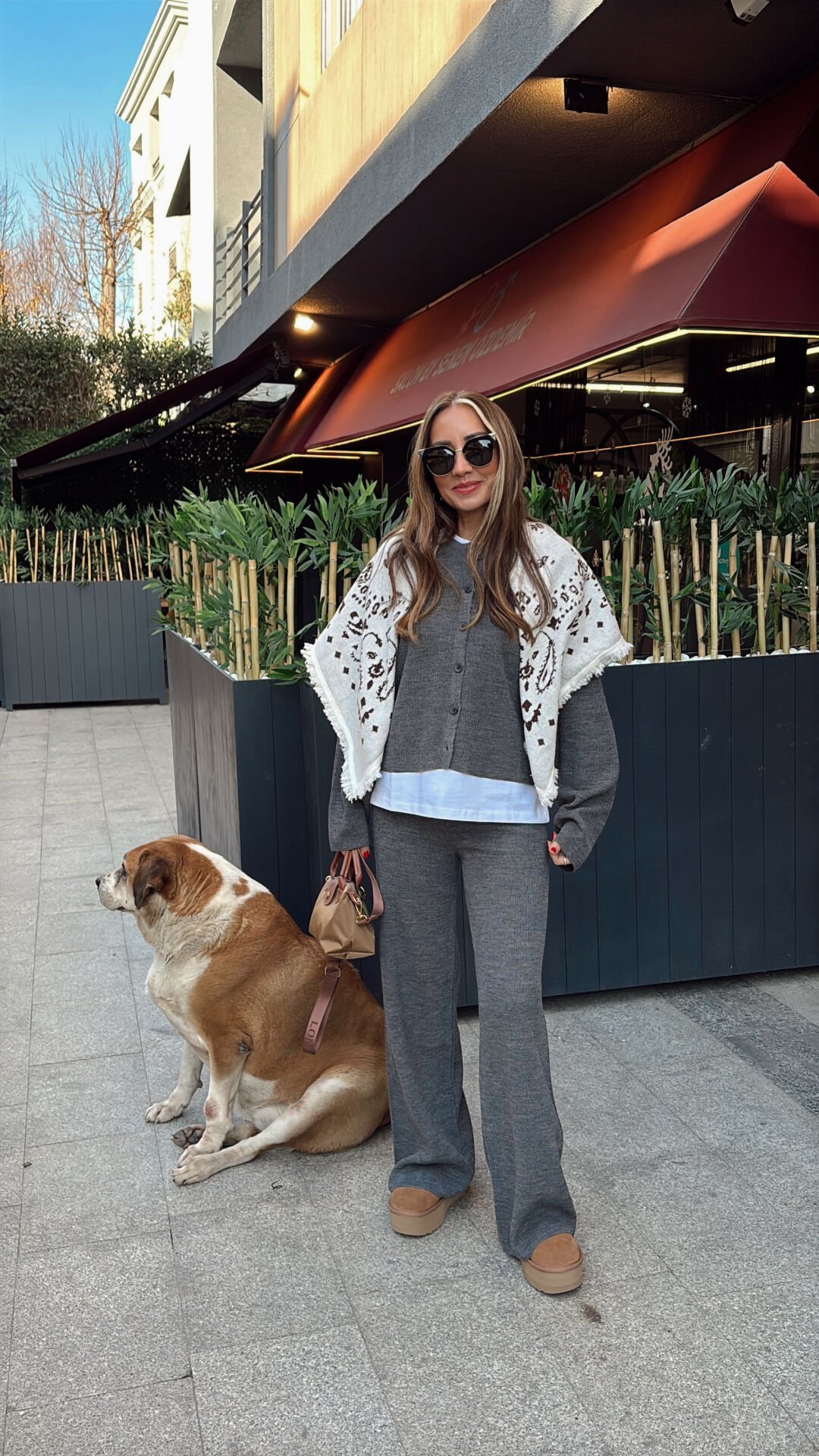 Düğmeli Triko Hırka Pantolon Takım Gri (DEVAMI YOKTUR)