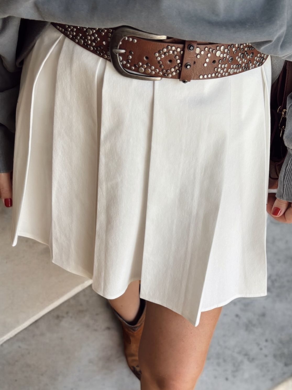 Metal Taş Tasarımlı Kahve Kemer