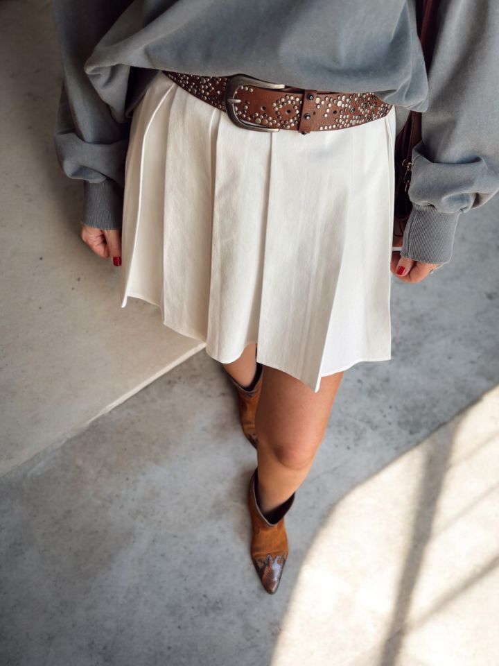 Metal Taş Tasarımlı Kahve Kemer