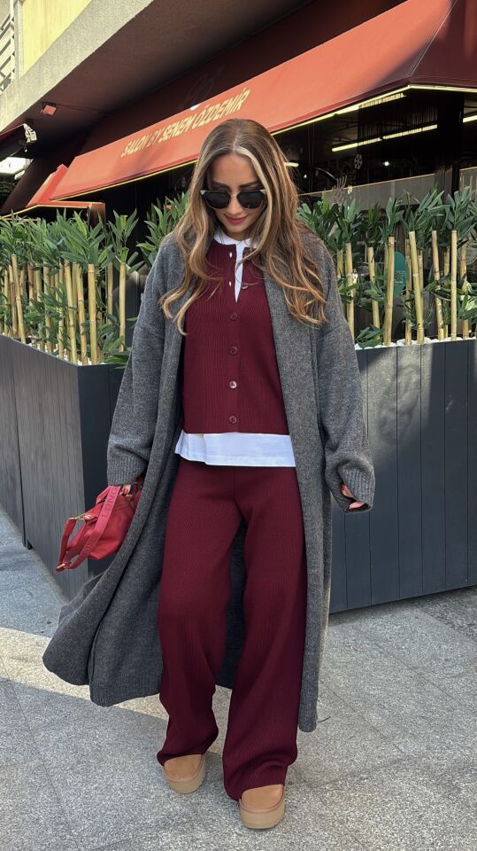 Uzun Triko Hırka Antrasit