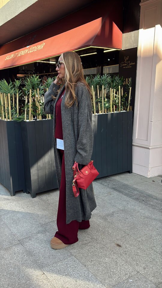 Uzun Triko Hırka Antrasit