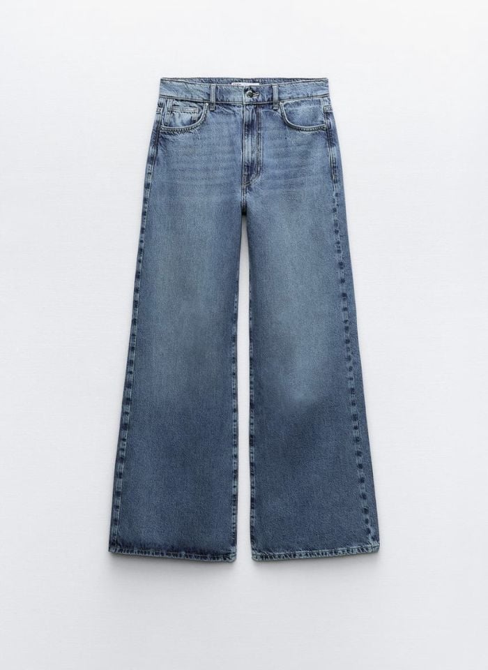 Yüksek Bel Wide Leg Jean Pantolon