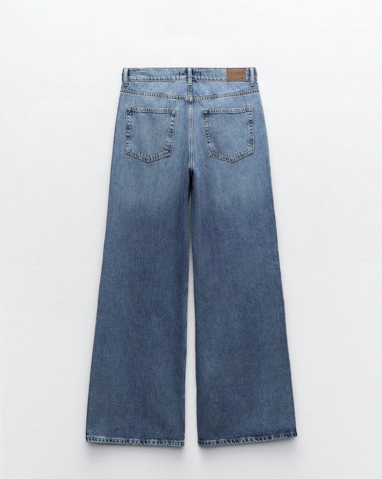 Yüksek Bel Wide Leg Jean Pantolon