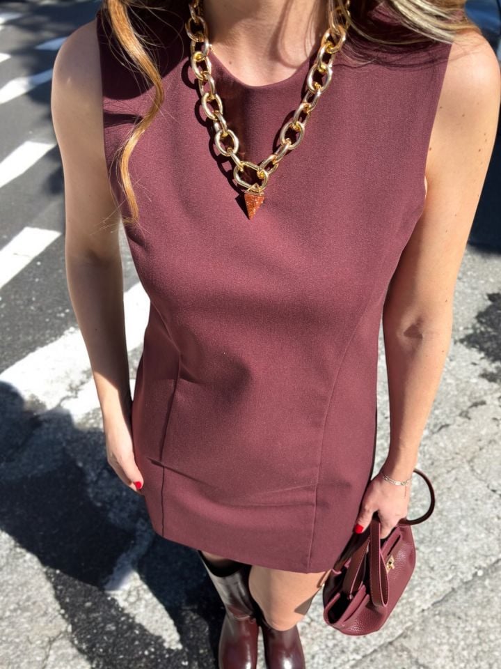 Dilvin Premium Mini Bordo Elbise